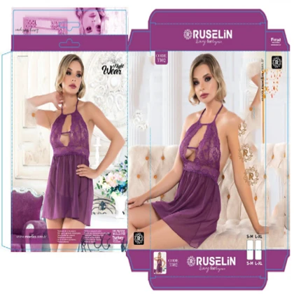 Ruselin Halter Transparent 2-Peices Turkish Nightwear price in Pakistan