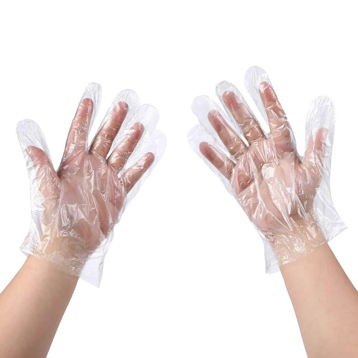 100pcs Disposable Gloves Clear Plastic Disposable Polyethylene Work Cleaning price in Pakistan