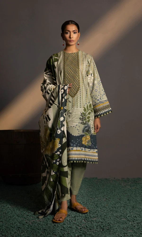 Sapphire- 3PC Lawn Embroidered Printed Shirt with Printed Chiffon Dupatta price in Pakistan