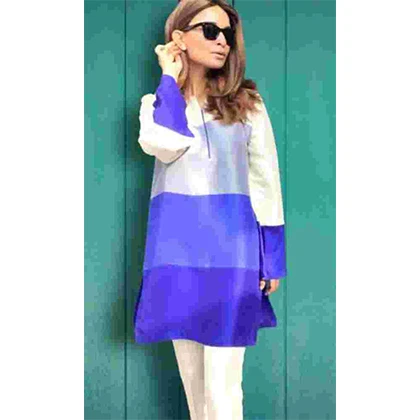 2PC Satin Silk Printed Shirt With Satin Silk Trouser -BFSIN785 (B) price in Pakistan
