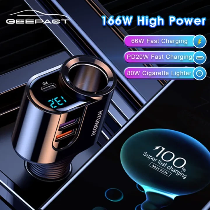 Geepact Car Charger QC3.0 Intelligent Fast Charging Multi-function Car Charger Super Fast Charging Car Charger price in Pakistan
