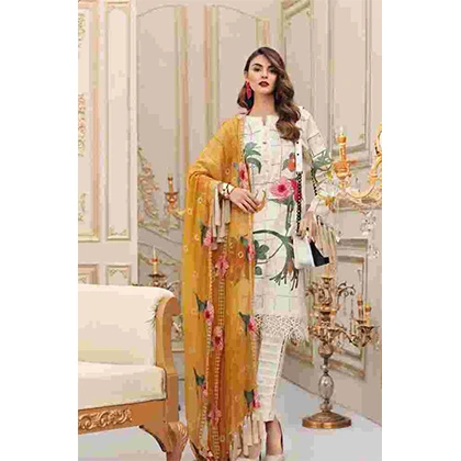 3pc Lawn Embroidered SHIFFLI Lawn Shirt Embroidered Bamber Chiffon – BFFC764 (B) price in Pakistan