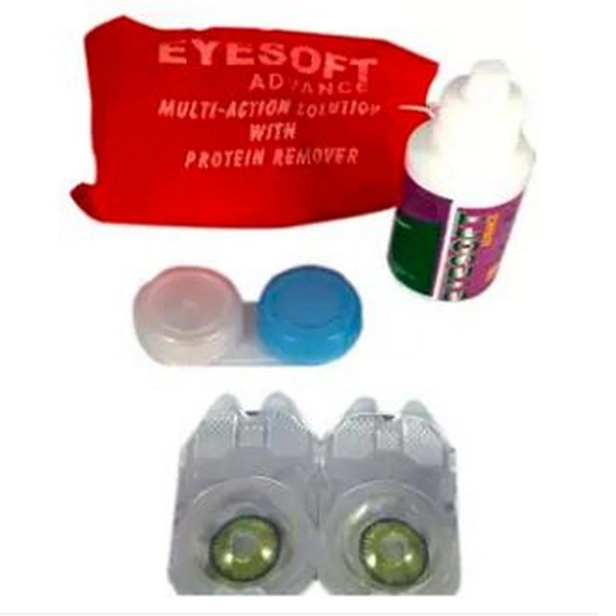1 Pair Soft Contact Color Lens With Kit- Green price in Pakistan
