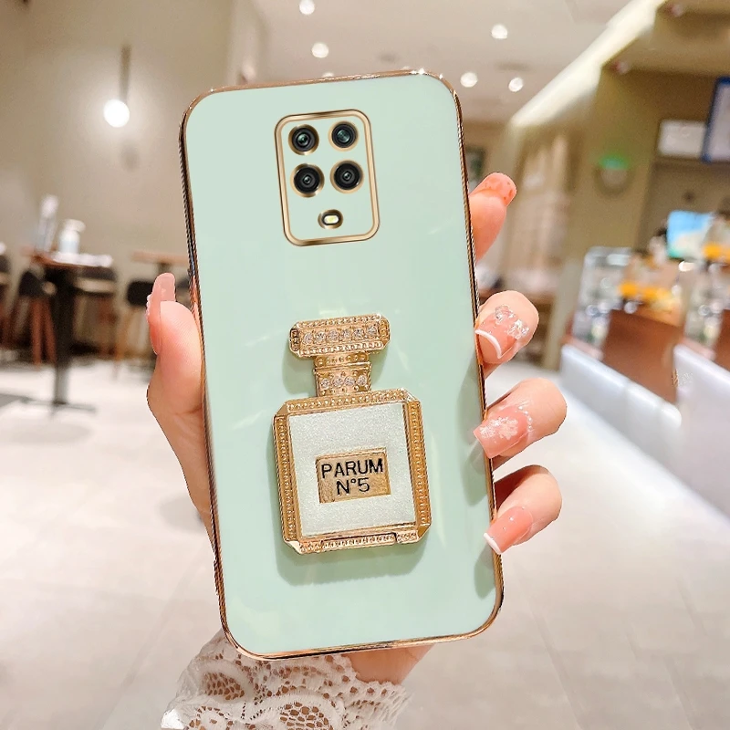 Xiaomi Redmi Note 9S Mobile phone case perfume bottle bottle holder with hidden mirror straight side soft shell fall price in Pakistan