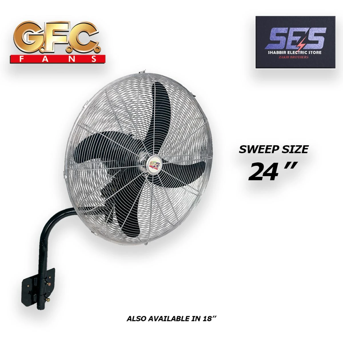 GFC fan Mega Wall Mounted  Bracket Fan – 24 inches- Copper Winding For Masjid hall room hotel restaurant full size GFC fans price in Pakistan