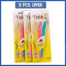 9 pcs Original Zigzag Eyebrow Razor, Tinkle Eyebrow razor for women original, Hair Removal Accessories, Hair Removal Machine for Women, Hair Remover Machine, Eyebrow Razors, Safety Razor, ladies razor, Facial Hair Remover, Shaver for women price in Pakistan