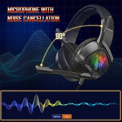 ONIKUMA K19 Gaming Headset With RGB Lights Retractable Mic And Hi-Fi Subwoofer for PS4 PC Xbox One price in Pakistan