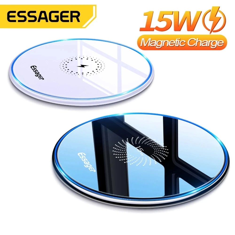 Essager 15W Qi Wireless Fast Charging Induction Pad For iPhone 14 13 12 Pro Max X Xiaomi mi 10 Samsung S20 price in Pakistan