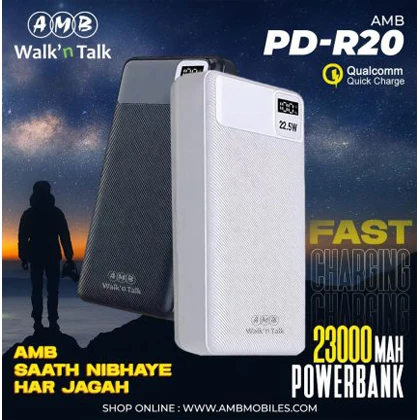 AMB Power Bank 23000mAh PD-R20 (PD 22.5Watt) price in Pakistan