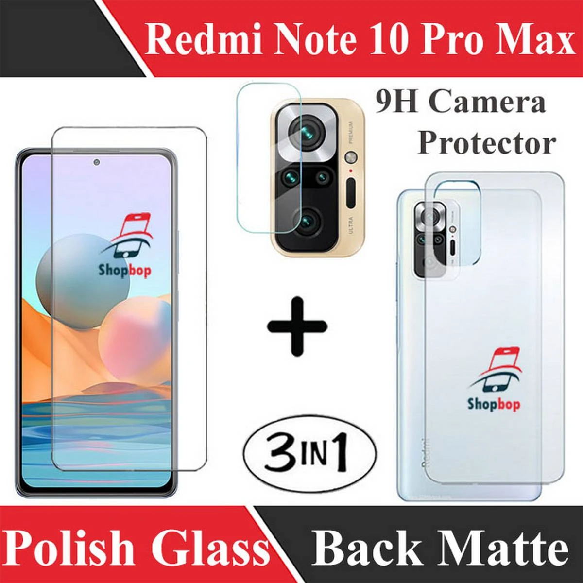 Pack of 2 – Xiaomi Redmi Note 10 Pro  10 Pro Max – Polished tempered glass protector + Back Camera Lens Glass Protector price in Pakistan