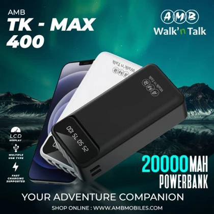 AMB Power Bank 20000mAh TK-MAX 400 price in Pakistan