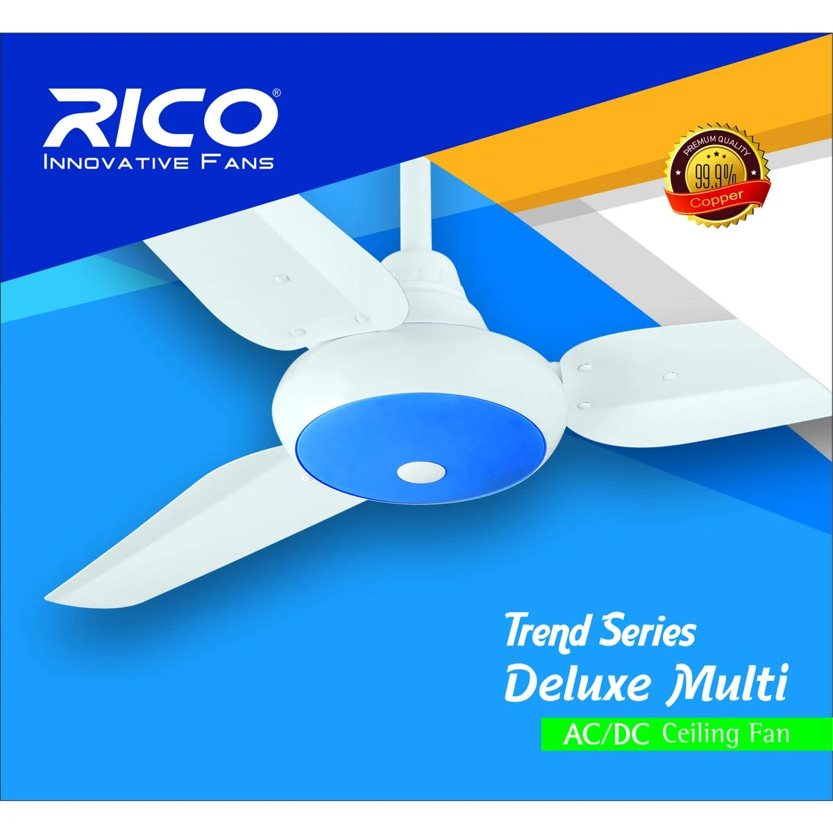 Rico Innovative Ceiling Fan – Deluxe Multi Model 56” – 100% Copper Winding price in Pakistan