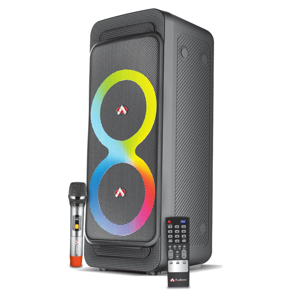 Audionic Solo X80 Portable Speaker TWS Wireless Speaker Karaoke port & wireless MIC Bluetooth Speaker with AUX price in Pakistan