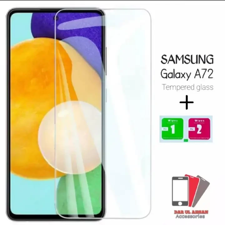 Samsung Galaxy A72 – Tempered Glass Screen Protector Polished Glass – With Cleaning Wipes price in Pakistan