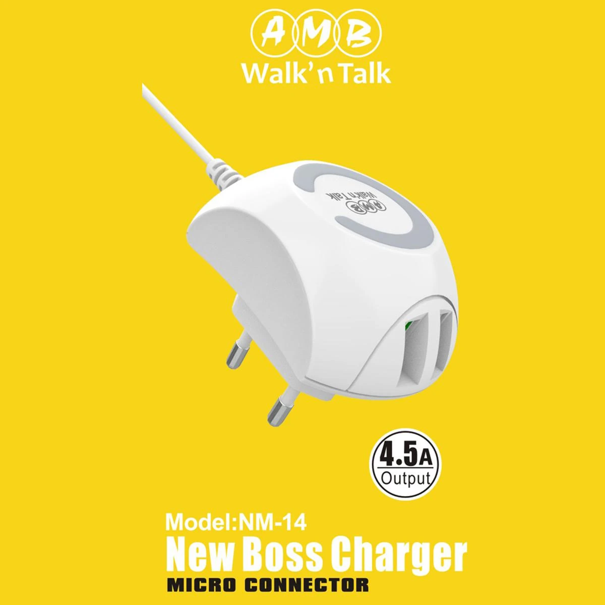 AMB FAST CHARGER MODEL NM-14 4.5A MICRO USB ORIGINAL QUALITY price in Pakistan