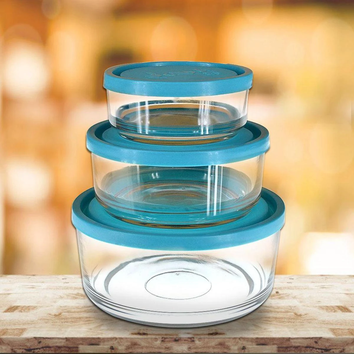 Set of 3 Piece Glass MixingStorage Bowls with Plastic Lid price in Pakistan