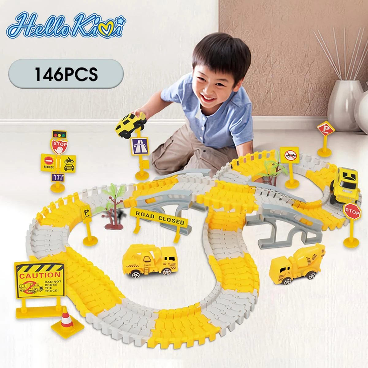 HelloKimi Electricity Track Car Toys Engineering Railcar Children Educational Assembly Slot Pathway Car Toys price in Pakistan