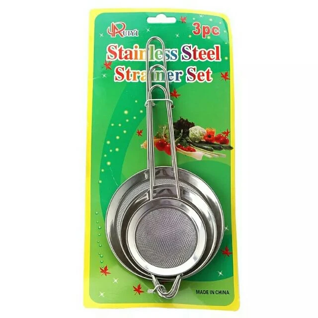 Pack of 3 Metal Tea Strainer Set, Silver, 3 Pieces CHAI KI CHANNI, Tea Filter price in Pakistan