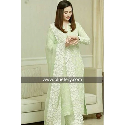 3PC Lawn Heavy Embroidered Shirt With Organza Embroidered Dupatta – BFHU383 (B) price in Pakistan