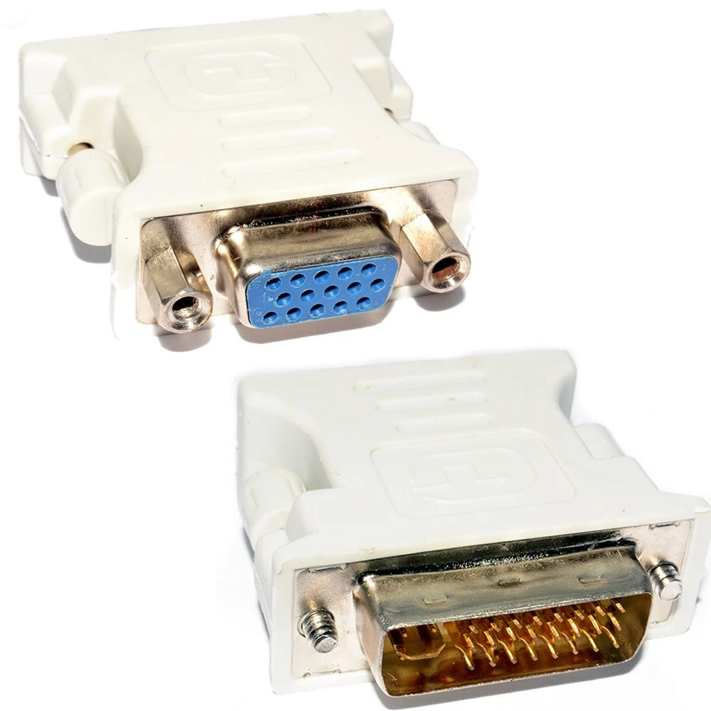 DVI to VGA 24+5 Connector org High Resolution Connect your VGA Display to a DVI-I source DVI-I (24 + 5) Male connector VGA 15-Pin Female connector Use your older VGA monitor with your new system One piece molded design price in Pakistan
