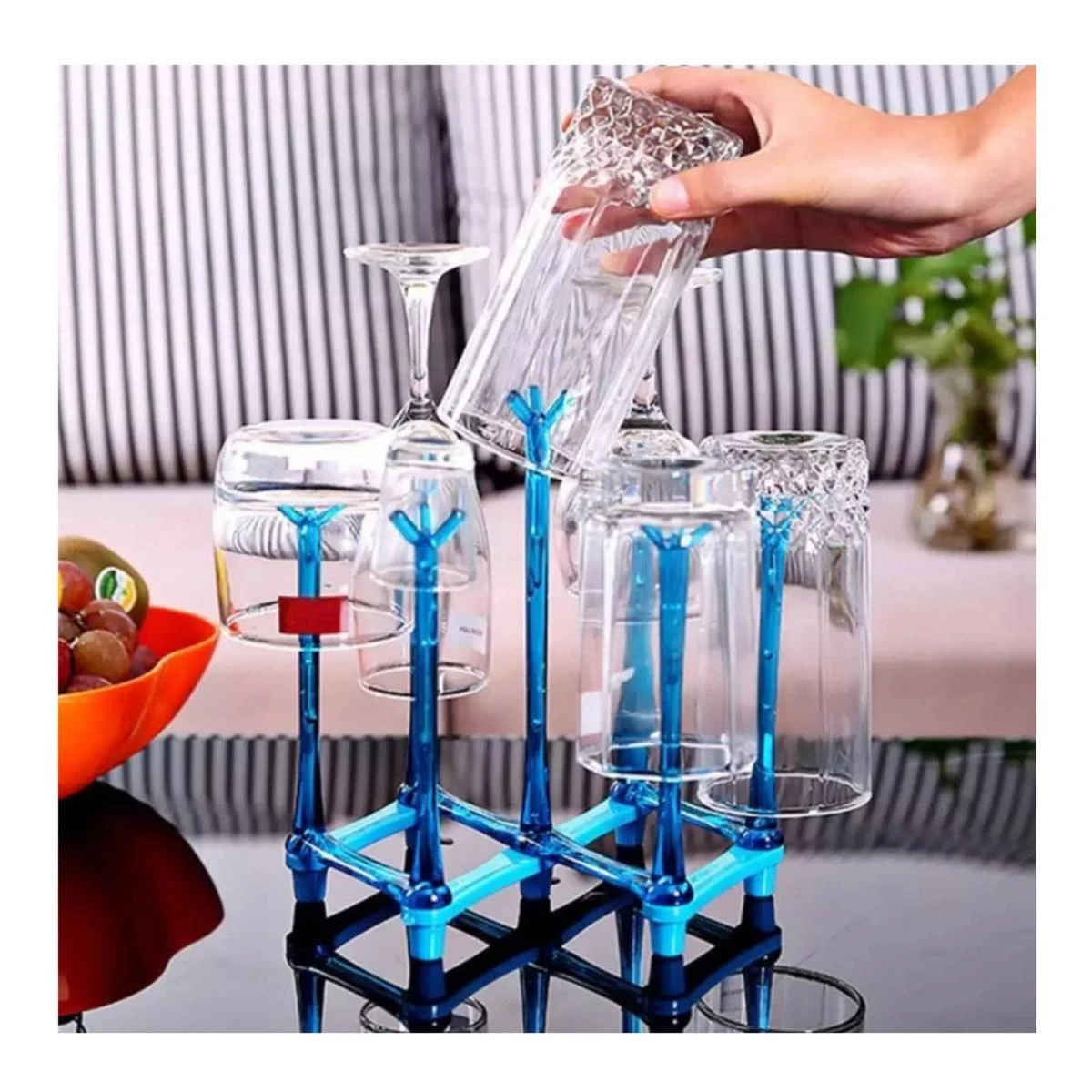 Glass Mug Holding Stand For Dining Glass Folding Beautiful Shape Stand-Kitchen Tools price in Pakistan