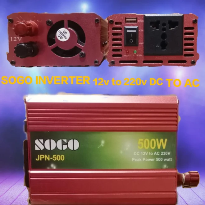 SOGO 500w Inverter  converter , convert dc 12v current to ac current 220v 500w price in Pakistan