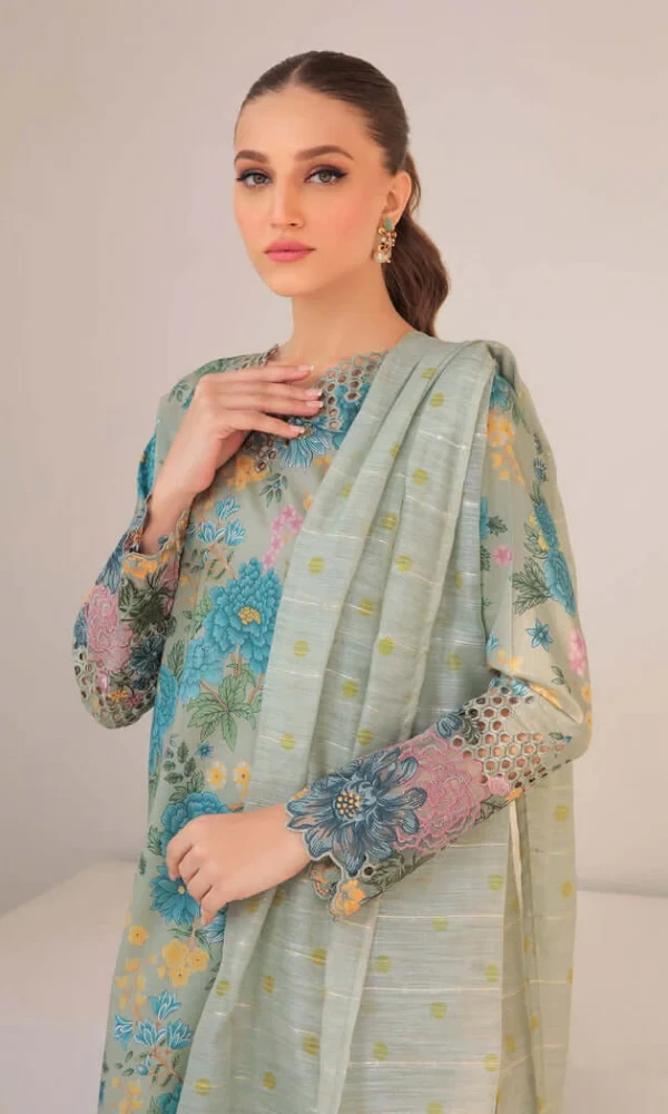 Baroque – 3PC Lawn Printed Shirt With Printed Organza Dupatta price in Pakistan
