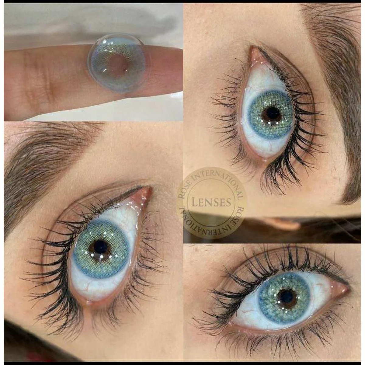 3 Tone Sky Blue Eye Lens – Soft Lenses – 1 Pair Unisex Color lens – Charming Big Eye lenses with free complete kit price in Pakistan