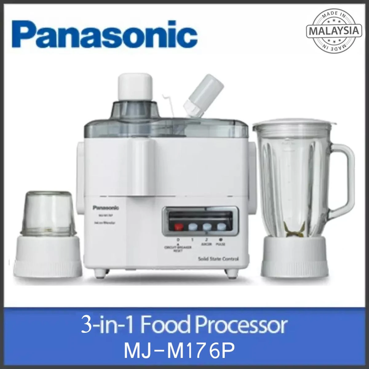 Panasonic 1 – MJ-M176P 3-in-1 JuicerBlenderGrinder Machine price in Pakistan