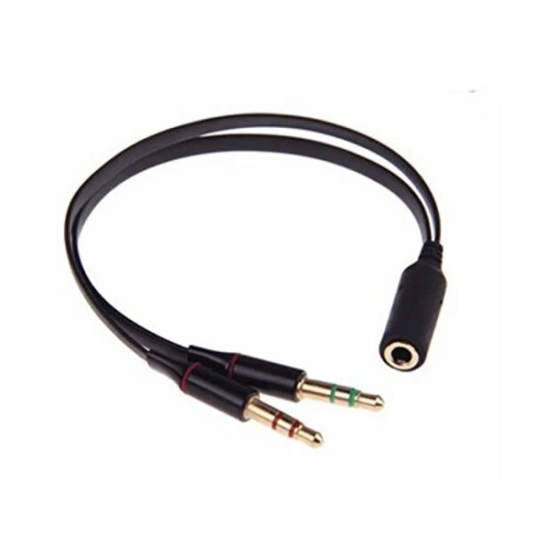 Headphone Splitter for Computer 3.5mm Female to 2 Dual 3.5mm Male Headphone Mic Audio Y Splitter Cable Smartphone Headset to PC Adapter price in Pakistan