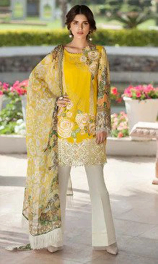 MUASUMMERY – 3PC Embroidered Printed Shirt with Dupatta price in Pakistan