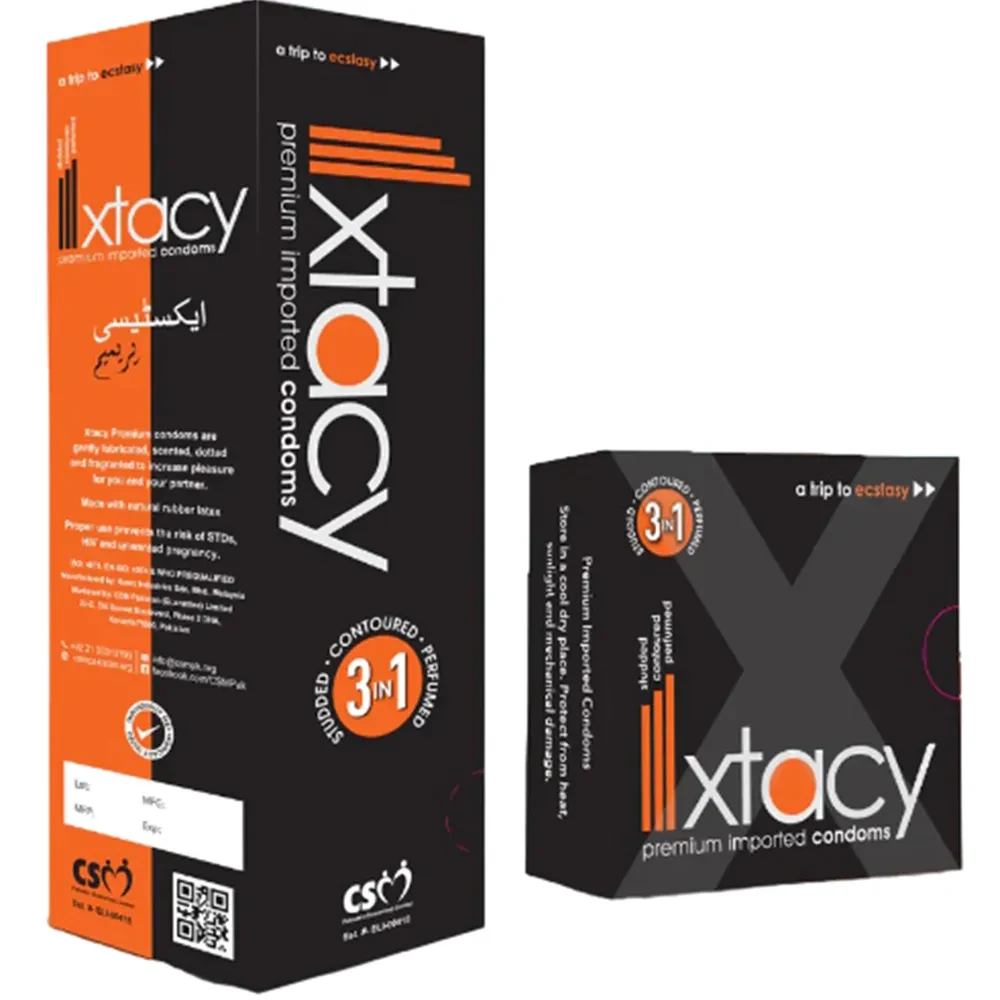Xtacy Premium 3in 1 Condoms – 36 Pieces (3 x 12) price in Pakistan