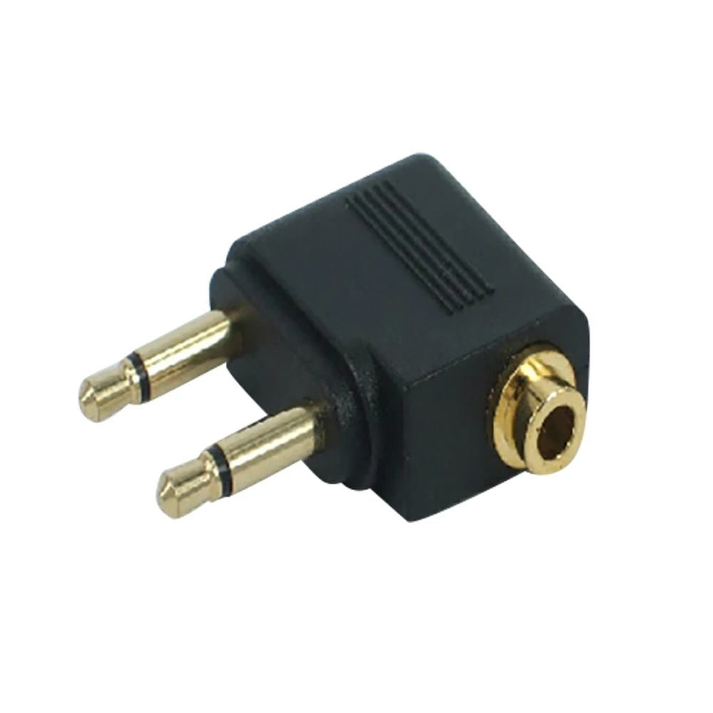 3.5mm Female to 2 Male Stereo Airplane Headset Ear Audio Adapter Converter Plug price in Pakistan
