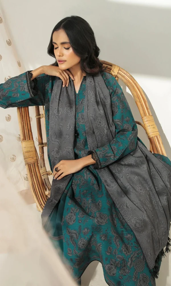 Baroque- 3PC Lawn Digital Printed Shirt With Printed Voil Dupatta price in Pakistan
