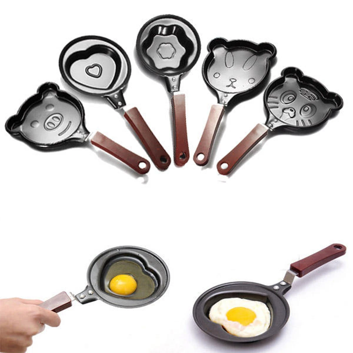 1 Pc – 12cm Different Shape Frying Pan Cook Up Some Love Non Stick Mini Fry Pan Egg Mould price in Pakistan