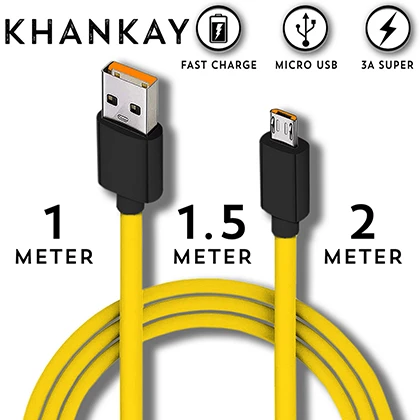KHANKAY Fast Charging Qualcomm Quick 3.0 Micro USB Data + Sync High Quality Copper Durable Cable Compatible price in Pakistan