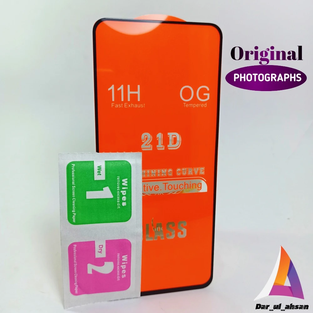 Samsung Galaxy A71 – 100% original full glued 9D glass protector with cleaning wipes price in Pakistan