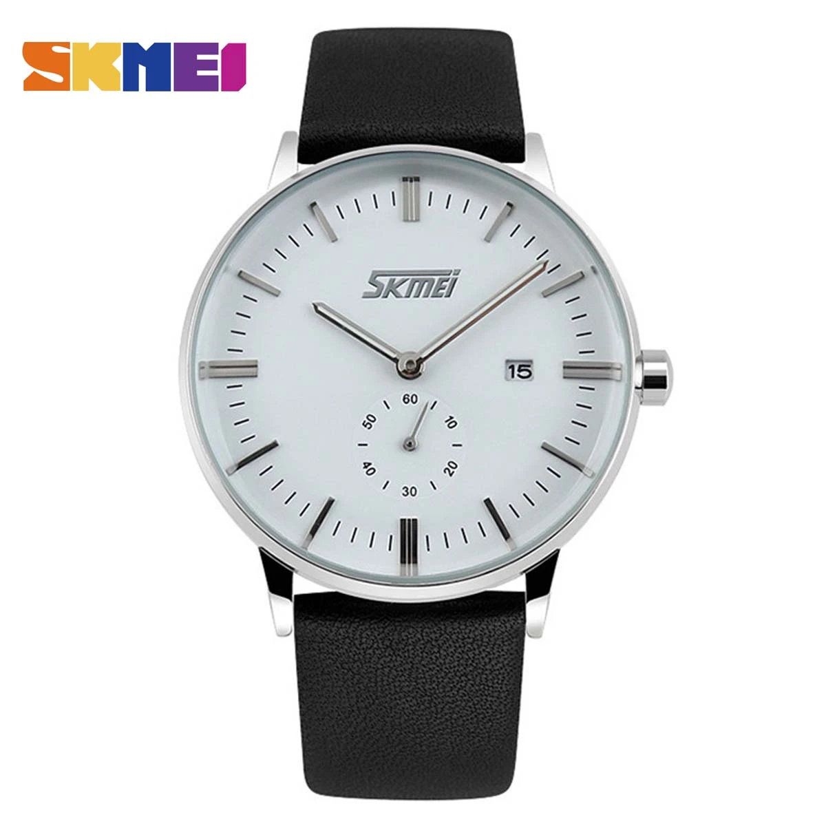 SKMEI Analog Quartz Stainless Steel Leather Straps Waterproof Wrist Watches For (Men & Women) – 9083 price in Pakistan
