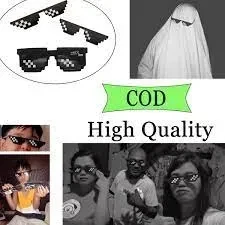 Monssjay Men Women Goggles Glasses Thug Life 8-Bit MLG Pixelated Sunglasses for Minecraft players price in Pakistan