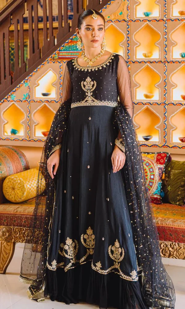 Batik – 3PC Embroidered Organza Frock Summer Suit price in Pakistan