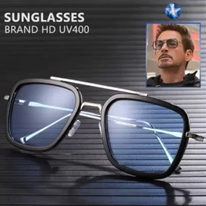 Tony Stark Silver Sunglasses Square Metal Frame shades for Boys & Men price in Pakistan