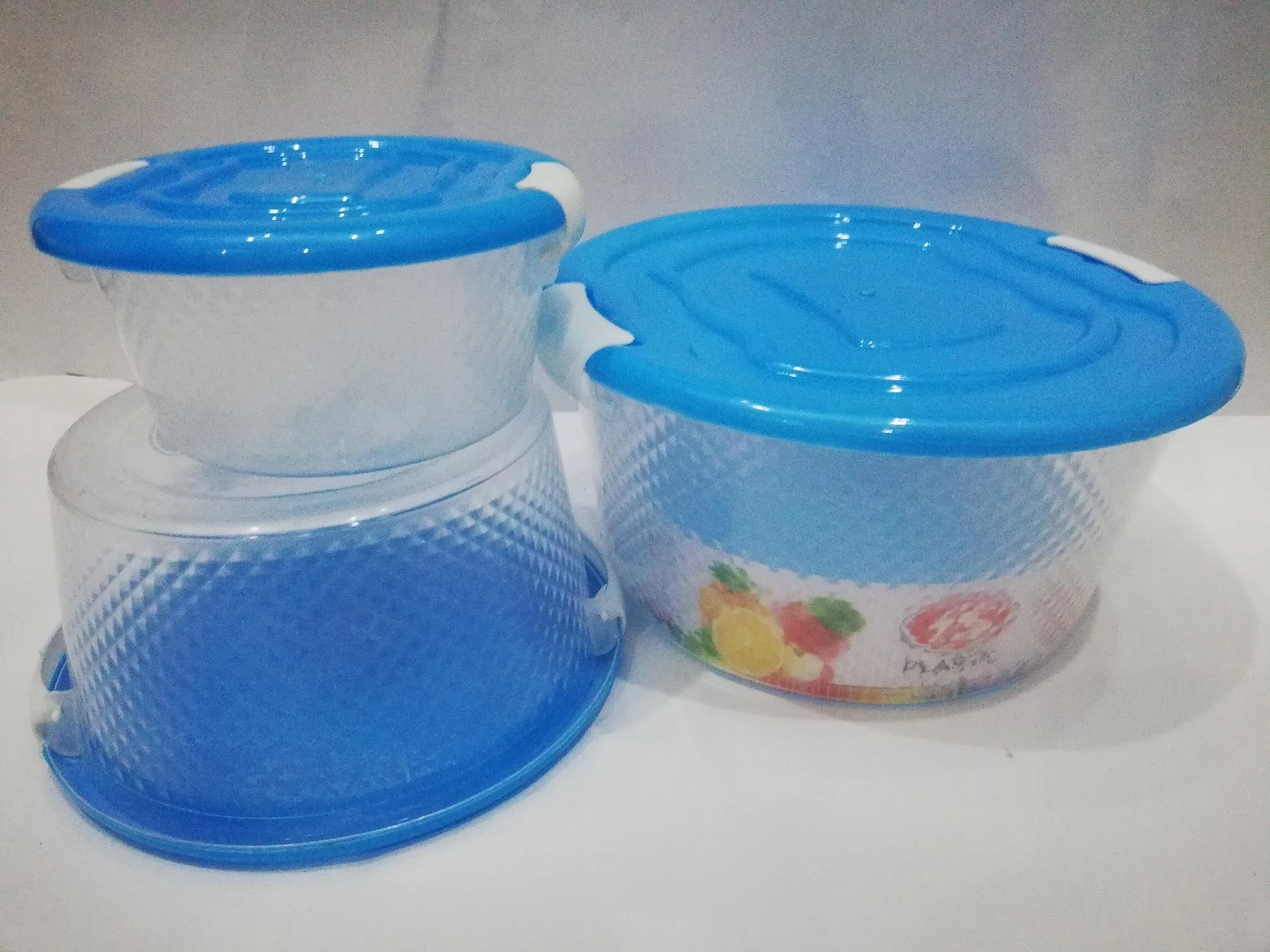 3 Piece Bowl Set Plastic Box Storage Box with Coloured price in Pakistan