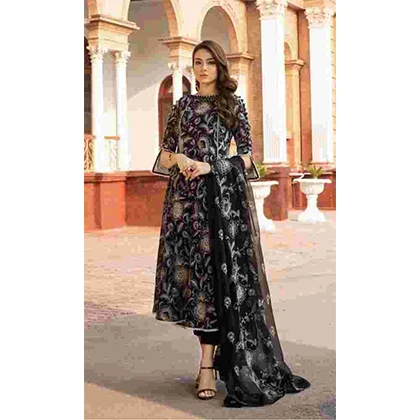 3PC Lawn Shirt Heavy Embroidery with Embroidered Bamber Chiffon Dupatta (D) price in Pakistan