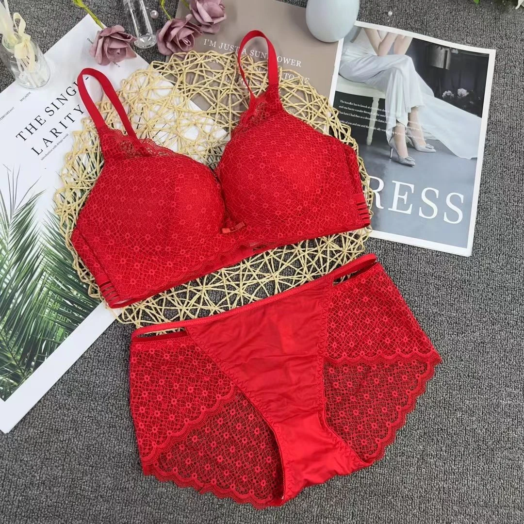 Bridal Bra Set – Red Fancy Seamless Padded Bra & Lace price in Pakistan