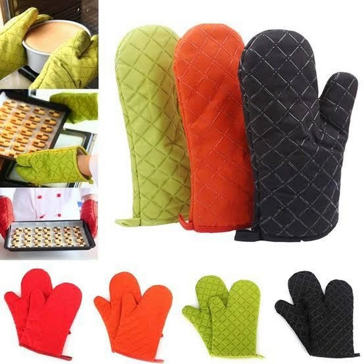 Cooking Glove Microwave Oven Mitt Insulated Non-slip Glove Assorted Colour and Design price in Pakistan