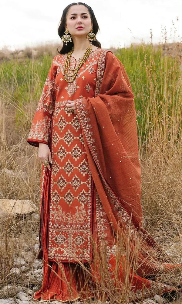 Qalamkar – 3PC Embroidered Lawn Suit price in Pakistan