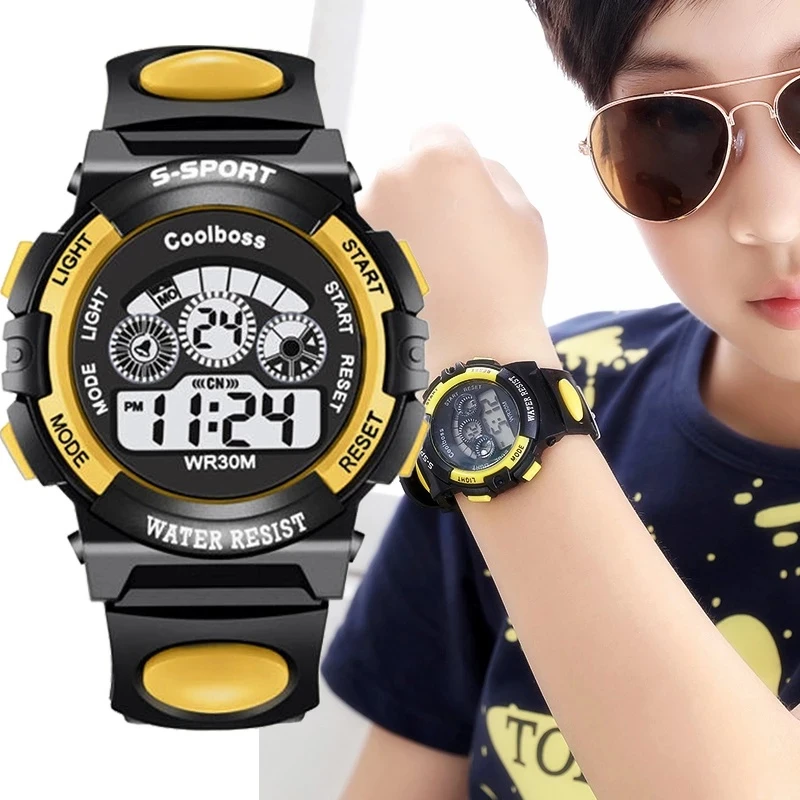 Children Luminous Sport Watches Silicone Strap Waterproof LED Digital Watch for Kid Children Student Girl Boy Wristwatch Clock price in Pakistan