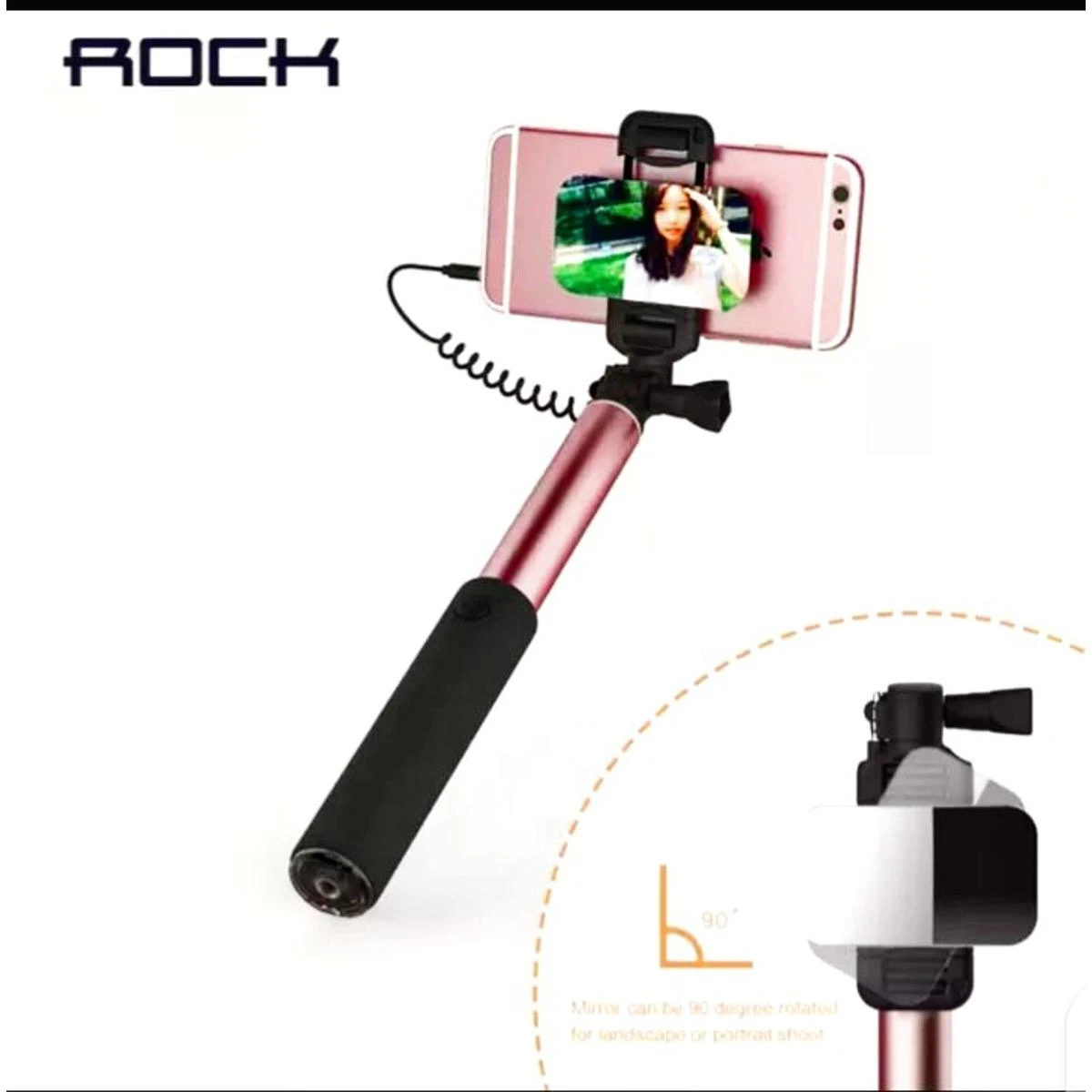 ROCK Mirror Selfie Stick Large For iPhones Lighting wire price in Pakistan
