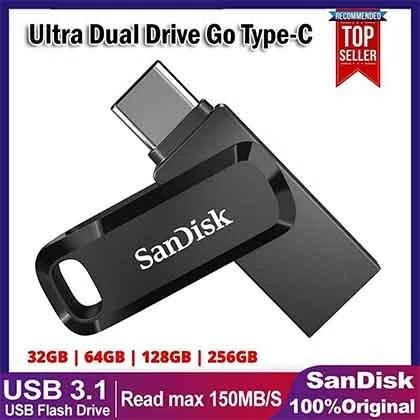 SanDisk OTG 32GB USB Flash Drive Ultra Dual Drive Go Ultra Dual USB3.1 Disk OTG Type-C Pen Drive for Smartphone Laptop price in Pakistan