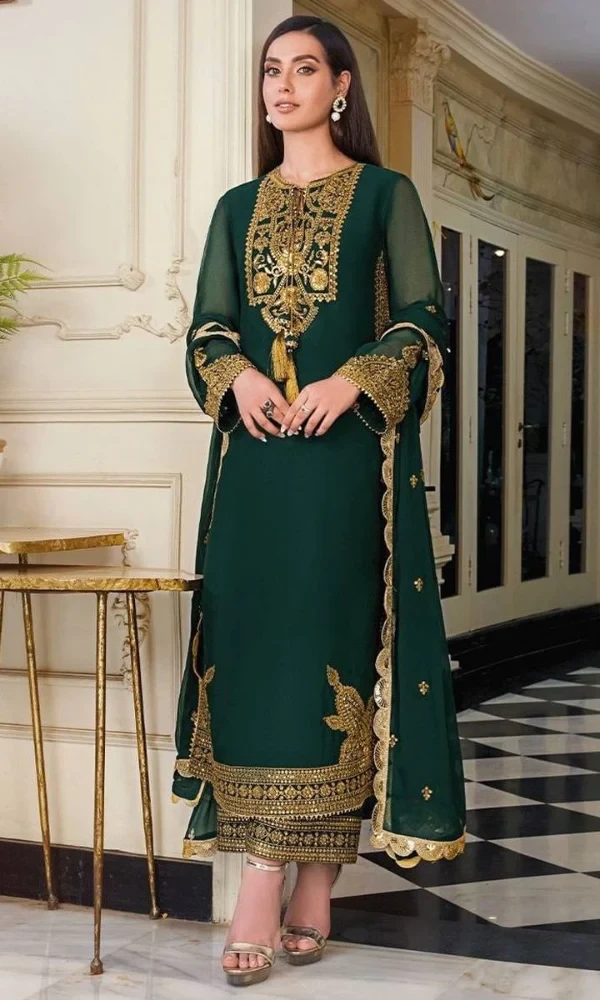 Asim Jofa- 3PC Embroidered Shirt with Bamber Embroidered Dupatta price in Pakistan